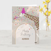 キラフェパートリンサファリアニマルズ誕生日 カード (黄色い花)