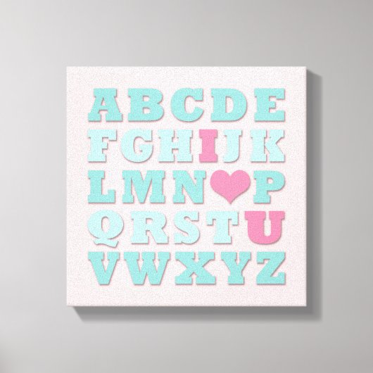 キラフェピンクミントアクアティール(緑がかった色)ウォールアートキャンバス キャンバスプリント (正面)