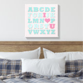 キラフェピンクミントアクアティール(緑がかった色)ウォールアートキャンバス キャンバスプリント (インサイチュ (寝室))