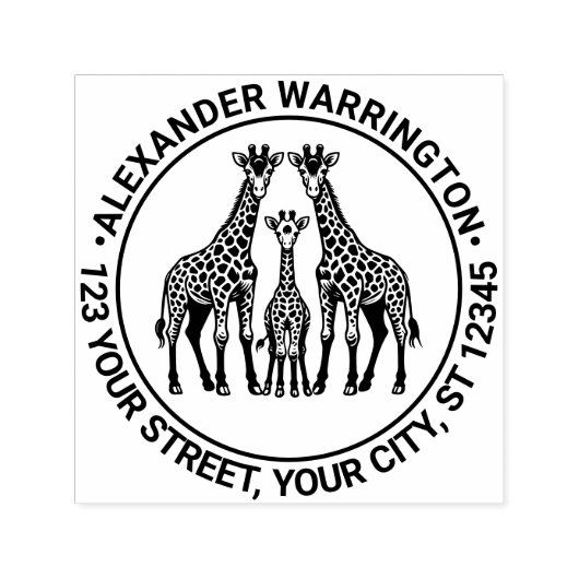 キラフェファミリーベビーキラフェネーム差出人住所 セルフインキングスタンプ (デザイン)