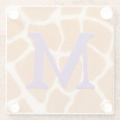 キラフェファーアニマルプリントダークパープルモノグラムの ガラスコースター (裏面)