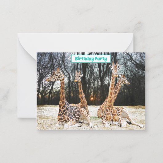 キラフェフォレストおもしろいパーティの招待状- 4サイティング ノートカード (正面)
