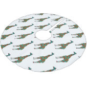 キラフェブラウンとティール(緑がかった色)シロエット ブラッシュドポリエステルツリースカート (アングル)