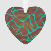 キラフェブラウンとティール(緑がかった色)プリント オーナメント (裏面)