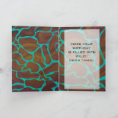 キラフェブラウンとティール(緑がかった色)プリント カード (内部)