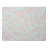 キラフェブラウンとティール（緑がかった色）プリント ノートパッド (正面)