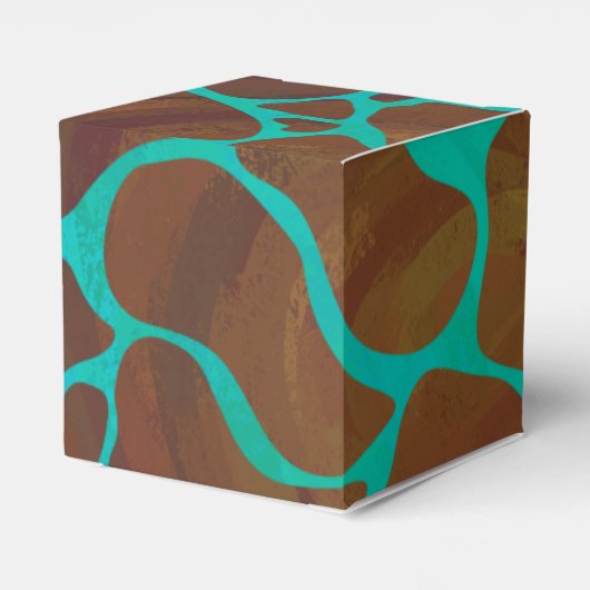 キラフェブラウンとティール(緑がかった色)プリント フェイバーボックス (裏面サイド)