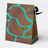 キラフェブラウンとティール(緑がかった色)プリント フェイバーボックス (裏面サイド)