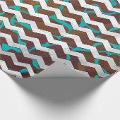 キラフェブラウンとティール(緑がかった色)プリント ラッピングペーパー (角)