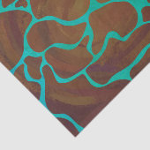 キラフェブラウンとティール(緑がかった色)プリント 薄葉紙 (詳細)