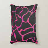 キラフェホットピンクアンドブラックプリント アクセントクッション (正面(垂直))