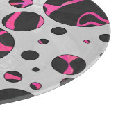 キラフェホットピンクアンドブラックプリント カッティングボード (角)