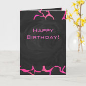 キラフェホットピンクアンドブラックプリント カード (黄色い花)