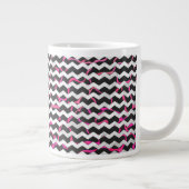 キラフェホットピンクアンドブラックプリント ジャンボコーヒーマグカップ (右)