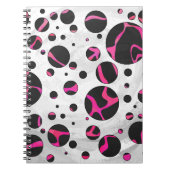 キラフェホットピンクアンドブラックプリント ノートブック (正面)