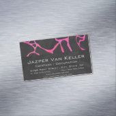 キラフェホットピンクアンドブラックプリント マグネット名刺 (インサイチュ)