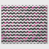 キラフェホットピンクアンドブラックプリント ラッピングペーパー (フラット)