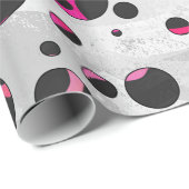 キラフェホットピンクアンドブラックプリント ラッピングペーパー (ロールコーナー)