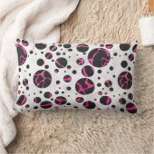 キラフェホットピンクアンドブラックプリント ランバークッション (ブランケット)