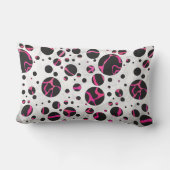 キラフェホットピンクアンドブラックプリント ランバークッション (裏面)