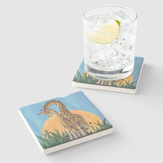 キラフェママアンドベビー ストーンコースター (横)