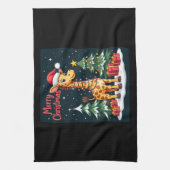 キラフェメリークリスマスツリー照明サンタギラフ キッチンタオル (縦)