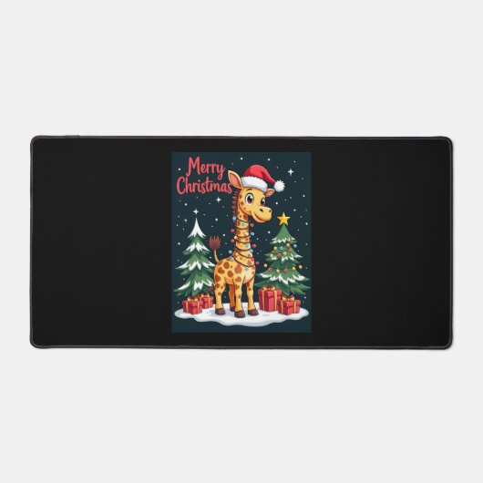 キラフェメリークリスマスツリー照明サンタギラフ デスクマット (正面)