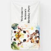 キラフェワンダーランドベビー編集可能誕生日 横断幕 (縦)