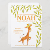 キラフエレガントアニマルズサファリ誕生日招待状 セーブザデート (正面/裏面)