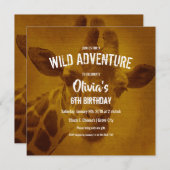 キラフサファリ誕生日パーティー 招待状 (正面/裏面)