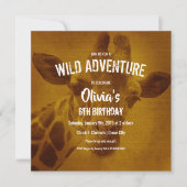 キラフサファリ誕生日パーティー 招待状 (正面)