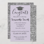 キラリエレガントタリーラベンダー卒業招待状 招待状 (正面/裏面)