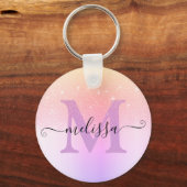 キラリエレガントックグラデーショングリッター雨モダン キーホルダー (正面)