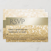 キラリエレガントティモダンストライプ金ゴールドRSPV 招待状 (正面/裏面)