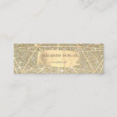 キラリエレガントティ金ゴールドブラシストロークの幾何学的 スキニー名刺 (正面)