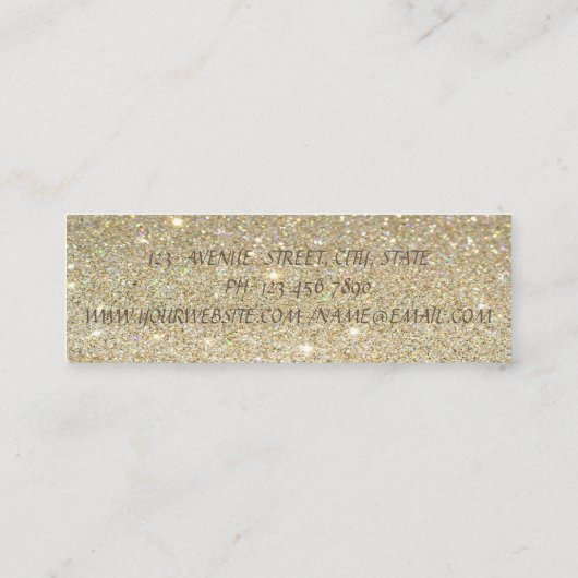 キラリエレガントティ金ゴールドブラシストロークの幾何学的 スキニー名刺 (裏面)