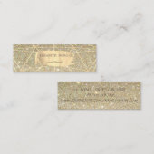 キラリエレガントティ金ゴールドブラシストロークの幾何学的 スキニー名刺 (正面/裏面)