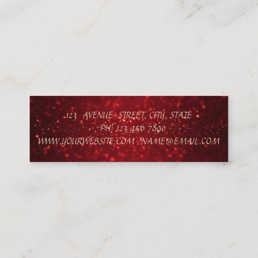 キラリエレガントティ金ゴールドブラシストロークの幾何学的 スキニー名刺 (裏面)