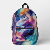 キラリカラフルッと光る渦巻形のテクスチャ |モノグラム プリントバックパック (正面)