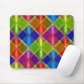 キラリカラフルティ格子模様 マウスパッド (マウス)