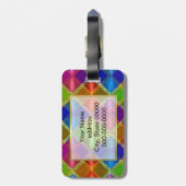 キラリカラフルティ格子状デザイン ラゲッジタグ (裏面縦)