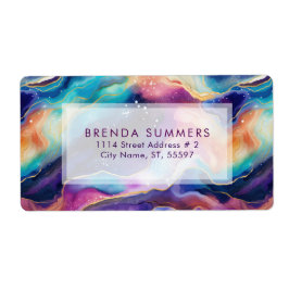 キラリカラフルティ瑪瑙のテクスチャパターン ラベル