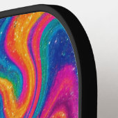 キラリサイケデリックティなネオンドリップピックボールパドル ピックルボールラケット (左詳細)