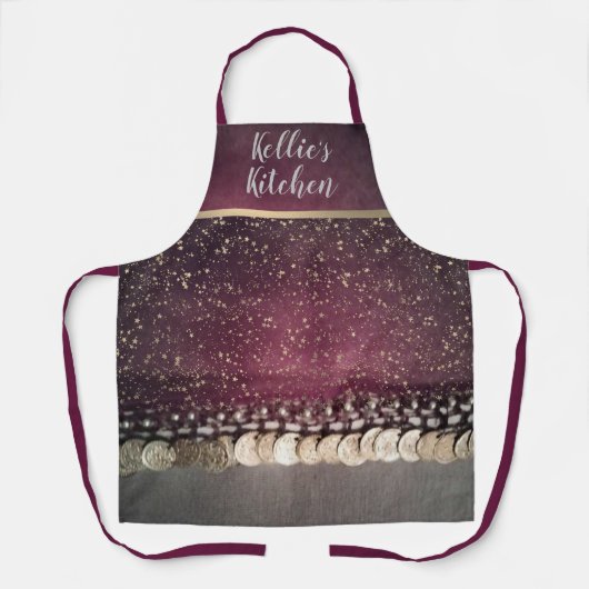 キラリパーソナライズされたティスターズのコインスカーフ エプロン (正面)