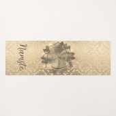 キラリパーソナライズされたティ金ゴールドダマスク仏蓮 ヨガマット (正面(横))