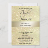 キラリファンシーティエレガントモダン金ゴールドストライプ 招待状 (正面)