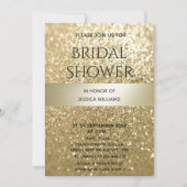 キラリファンシーティエレガントモダン金ゴールドストライプ 招待状 (正面)