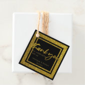 キラリフェイクティ金ゴールドとブラックサンキュー結婚ズ フェイバータグ (インサイチュ)