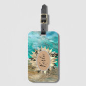 キラリモダンティパーソナライズされた抽象芸術荷物タグ ラゲッジタグ (正面縦)