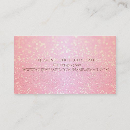 キラリモダンティ《写真》ぼけ味金ゴールドグリッターフレーム 名刺 (裏面)